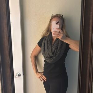 Gray knitted Infinity scarf